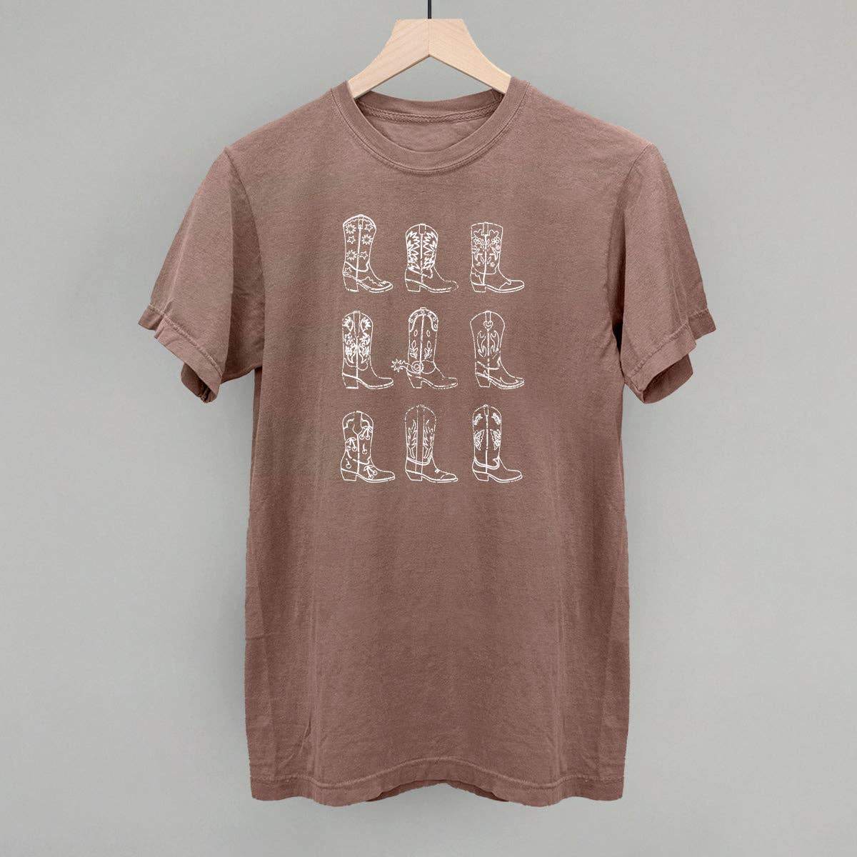 Cowgirl Boot Outline Repeated Unisex T-shirt, Sweatshirt, Hoodie, Long Sleeve Tee - T-Shirt, Sweatshirt, Hoodie
