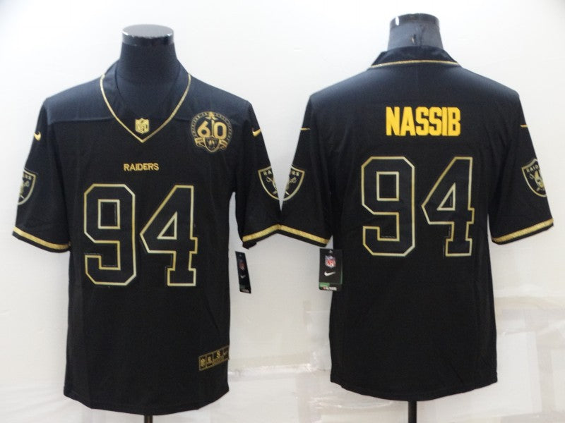 Men's Las Vegas Raiders Carl Nassib #94 Black Player Game Jersey1 football jersey product view 1