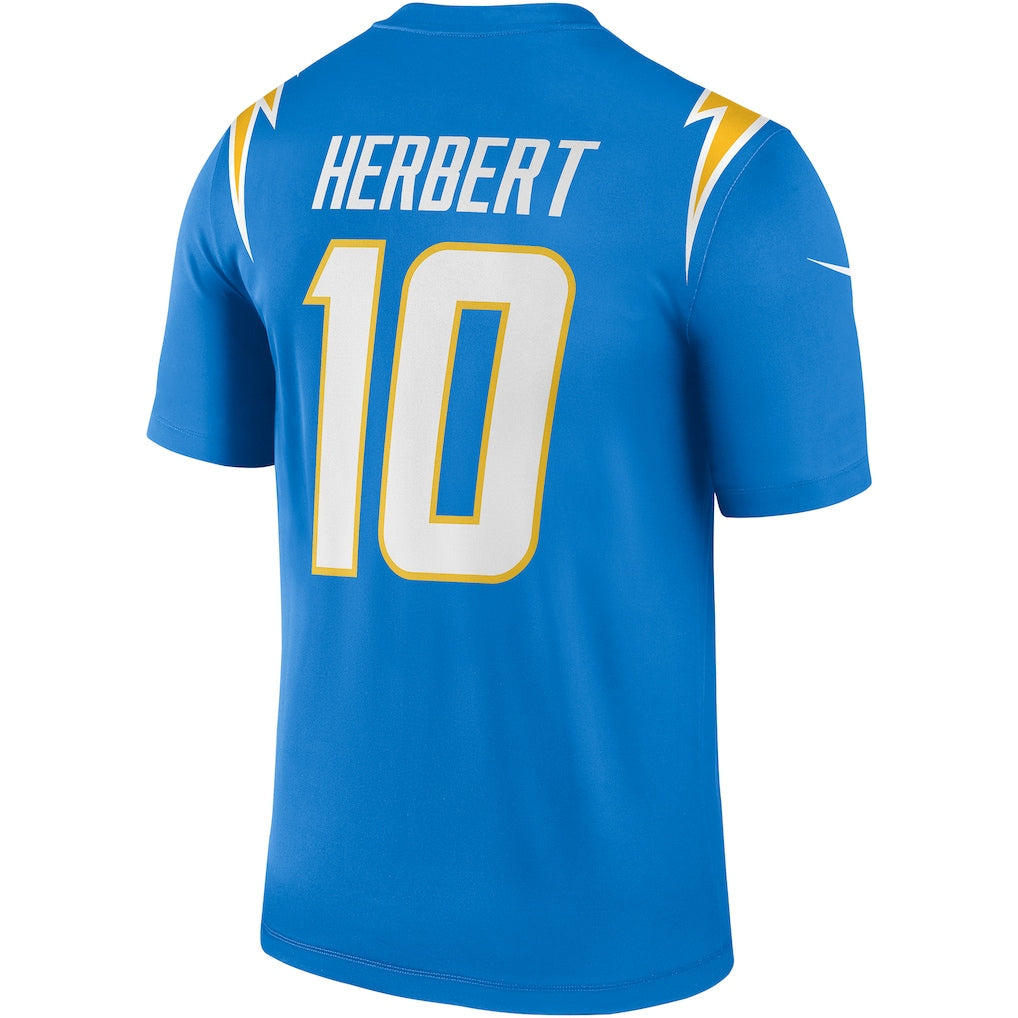 LA.Chargers #10 Justin Herbert Powder Blue Legend Player Performance Top Jersey football jersey product view 1