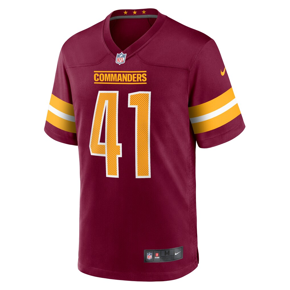 Men's Colson Yankoff Burgundy Washington Commanders Game Jersey football jersey product view 3