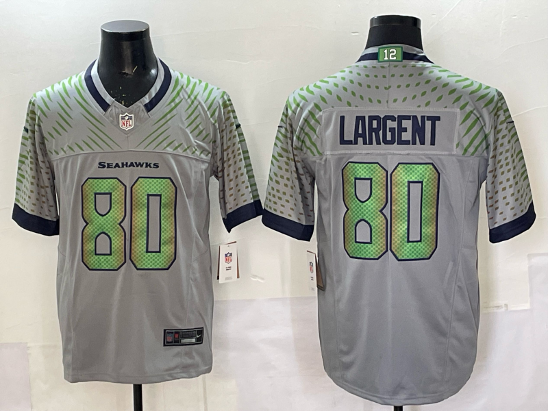 Men's Seattle Seahawks Steve Largent #80 Wolf Gray 2025 Rivalries Collection Limited Jersey football jersey product view 1