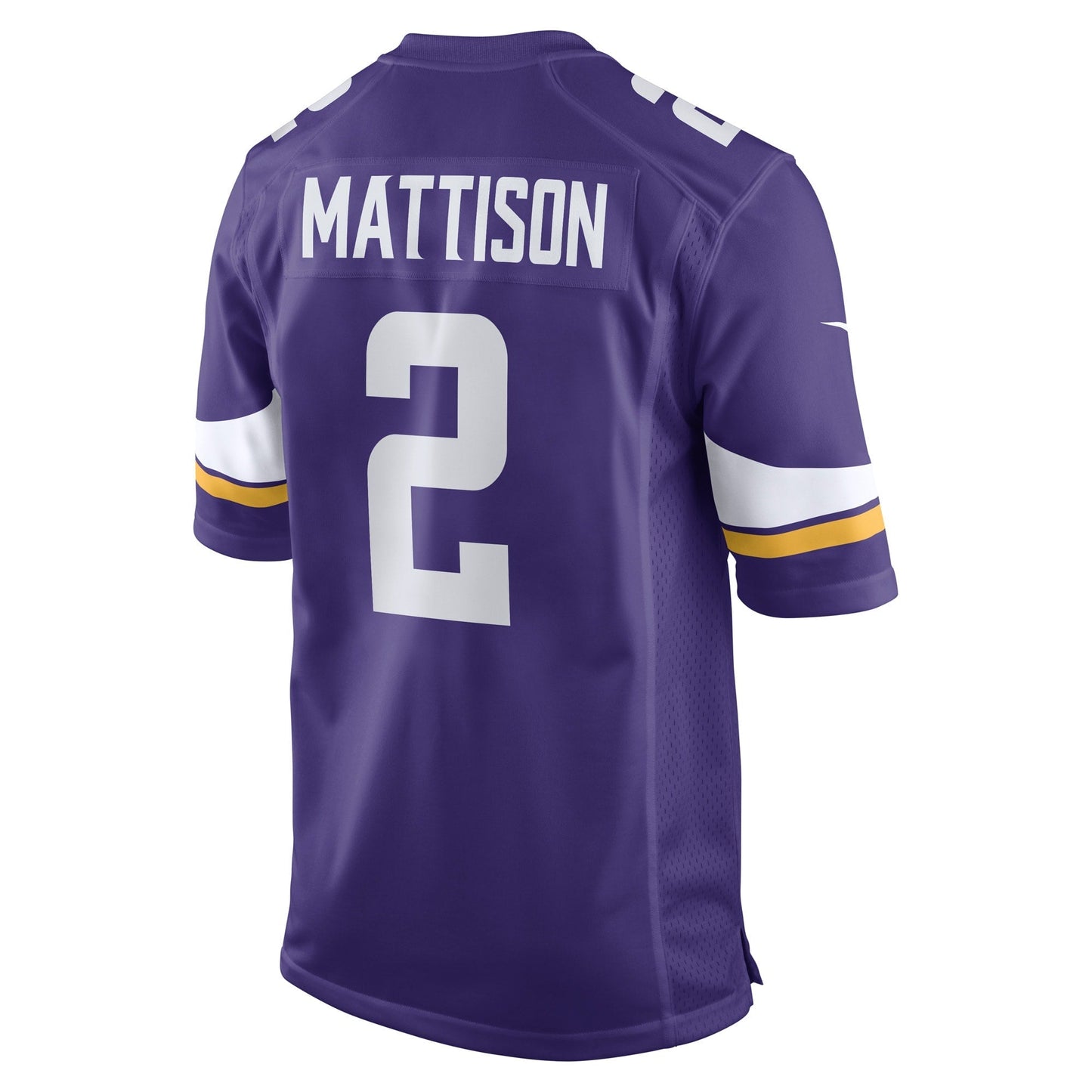 Alexander Mattison Minnesota Vikings Game Jersey - Purple football jersey product view 3