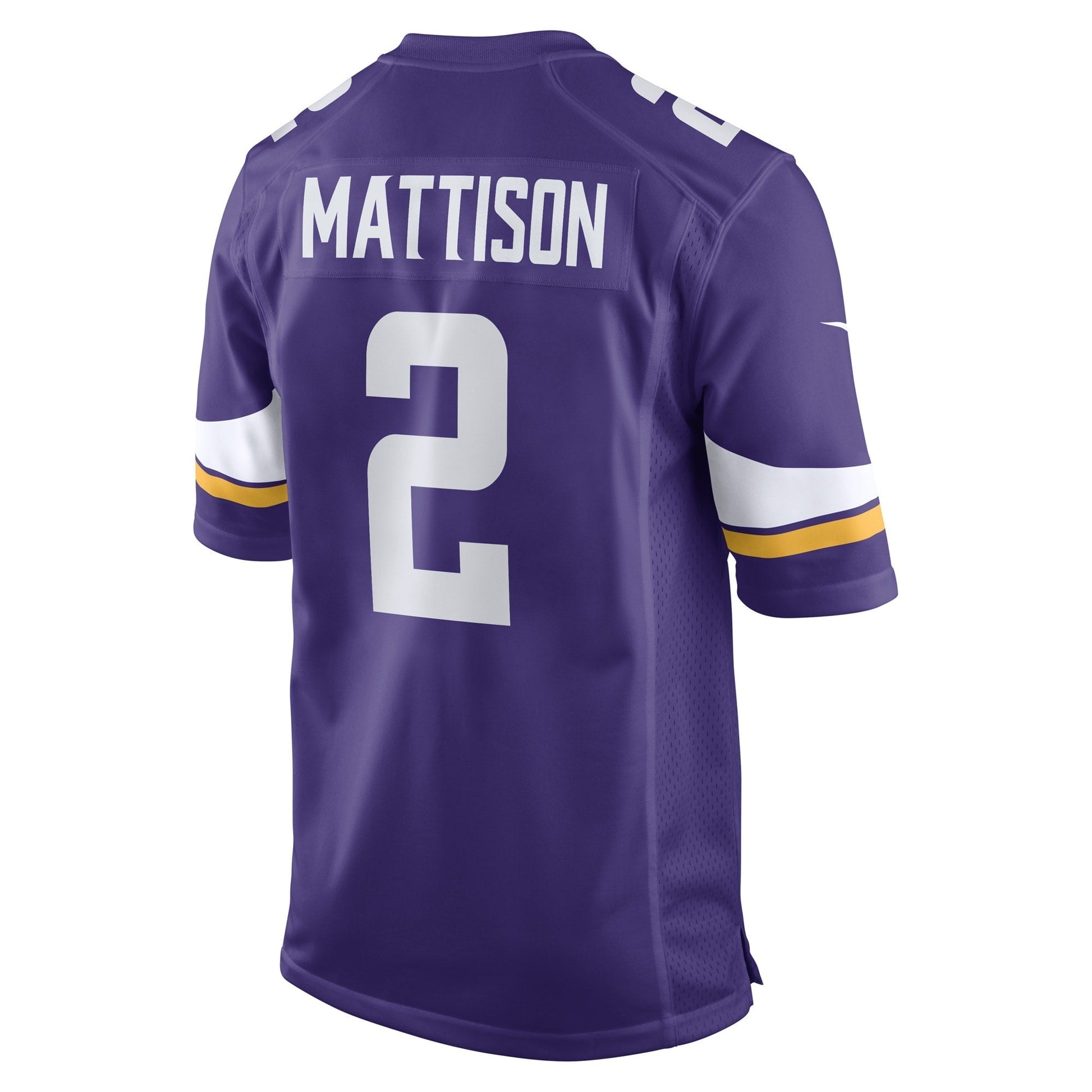 Alexander Mattison Minnesota Vikings Game Jersey - Purple football jersey product view 3