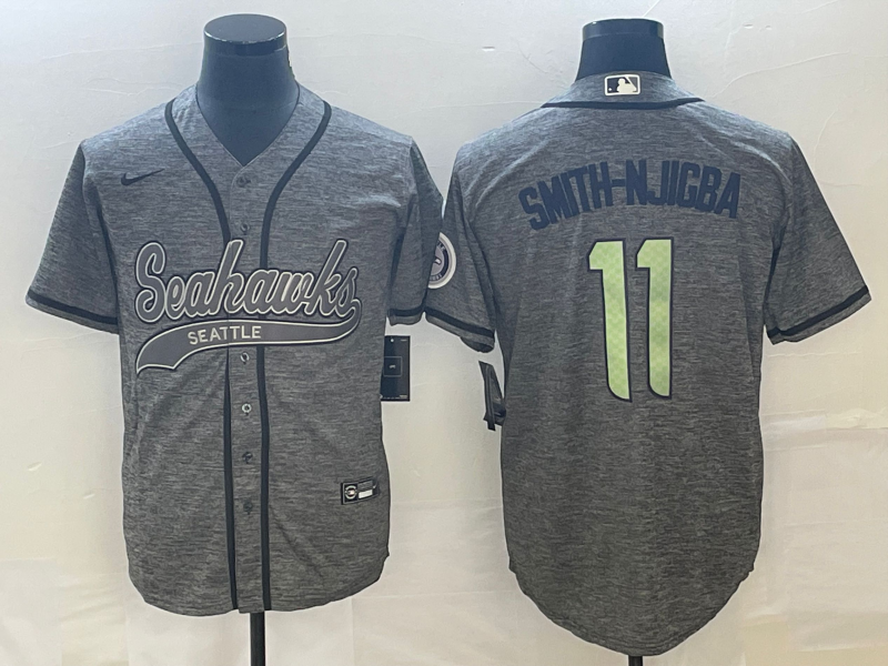 Men's Seattle Seahawks Jaxon Smith-Njigba Gray Player Jersey Joint Edition football jersey product view 1