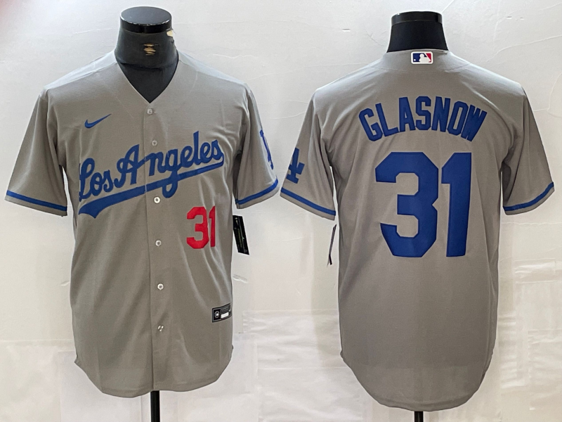 Men's Los Angeles Dodgers Tyler Glasnow Gray Game Jersey baseball jersey product view 1