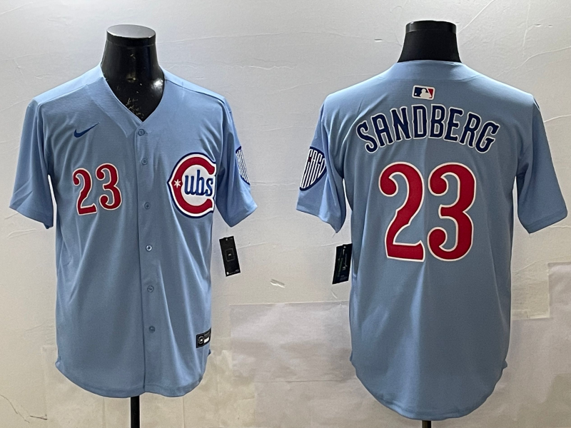 Men's Chicago Cubs Ryne Sandberg #23 Baby Blue 2nd Alternate Limited Player Jersey baseball jersey product view 1