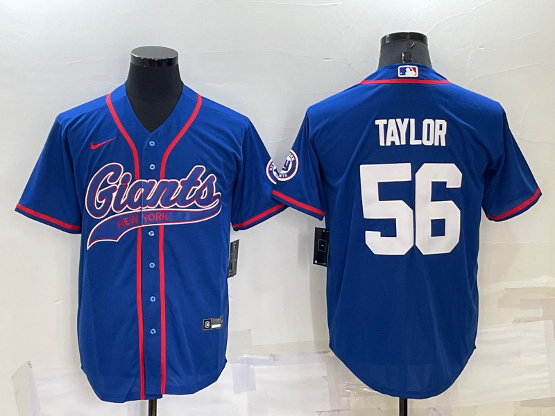 Men's New York Giants Lawrence Taylor Blue Game Jersey Joint Edition football jersey product view 1