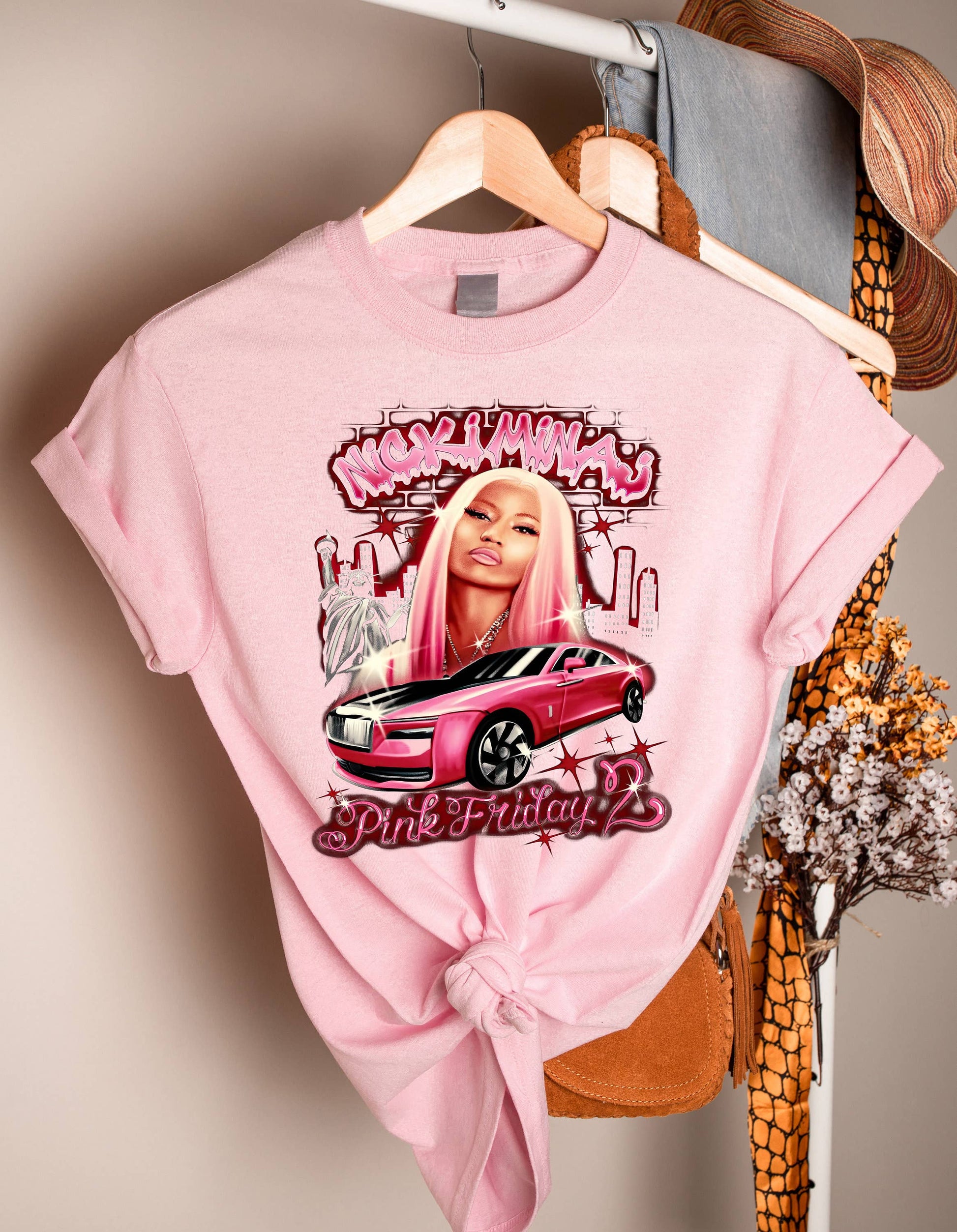 Nicki Minaj Vintage Tee Pink Friday 2 Airbrush Edition Unisex T-shirt, Sweatshirt, Hoodie, Long Sleeve Tee - T-Shirt, Sweatshirt, Hoodie