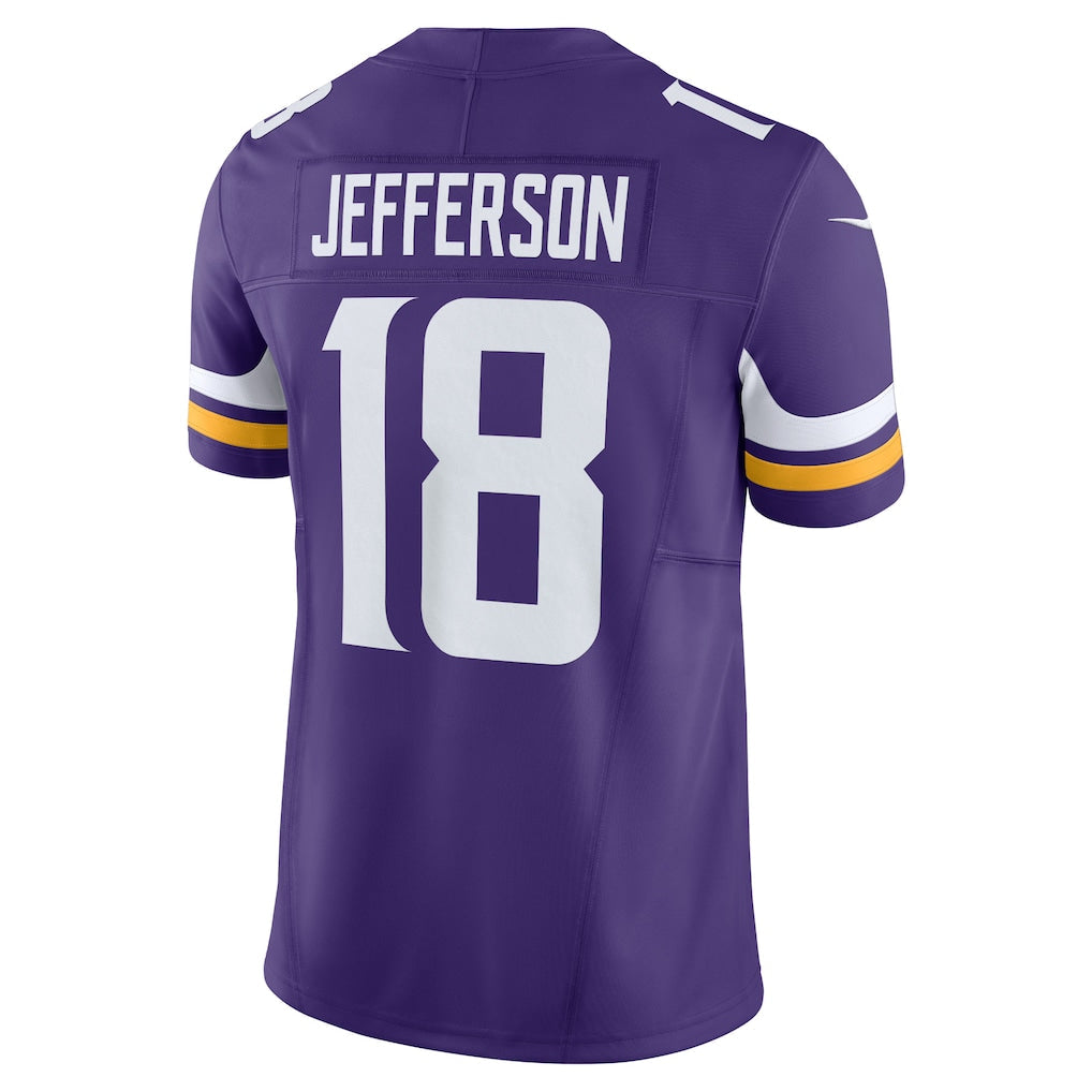 M.Vikings #18 Justin Jefferson Purple Vapor F.U.S.E. Limited Jersey football jersey product view 1