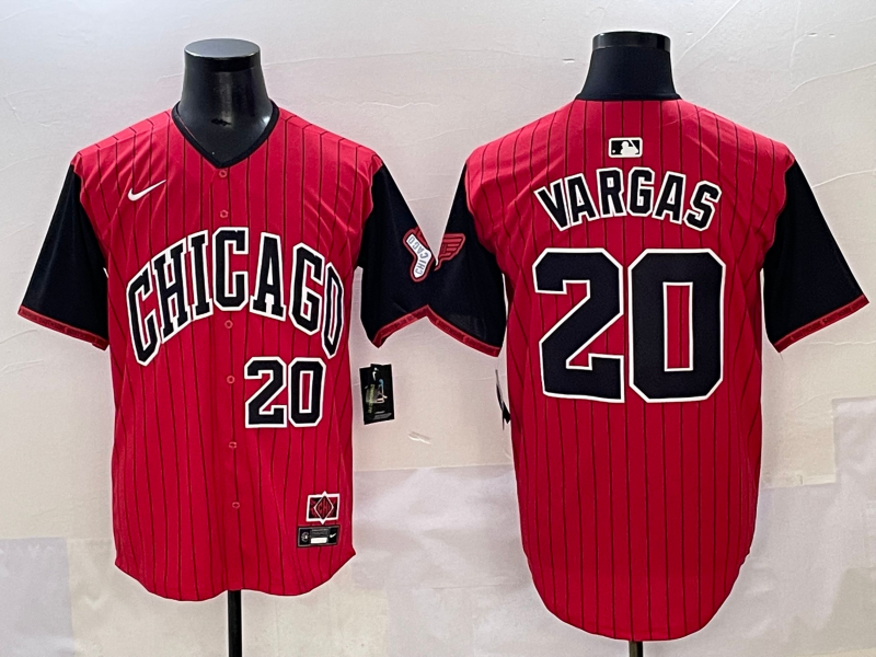 Men's Chicago White Sox Miguel Vargas #20 Red 2025 City Connect Limited Retired Player Jersey baseball jersey product view 1