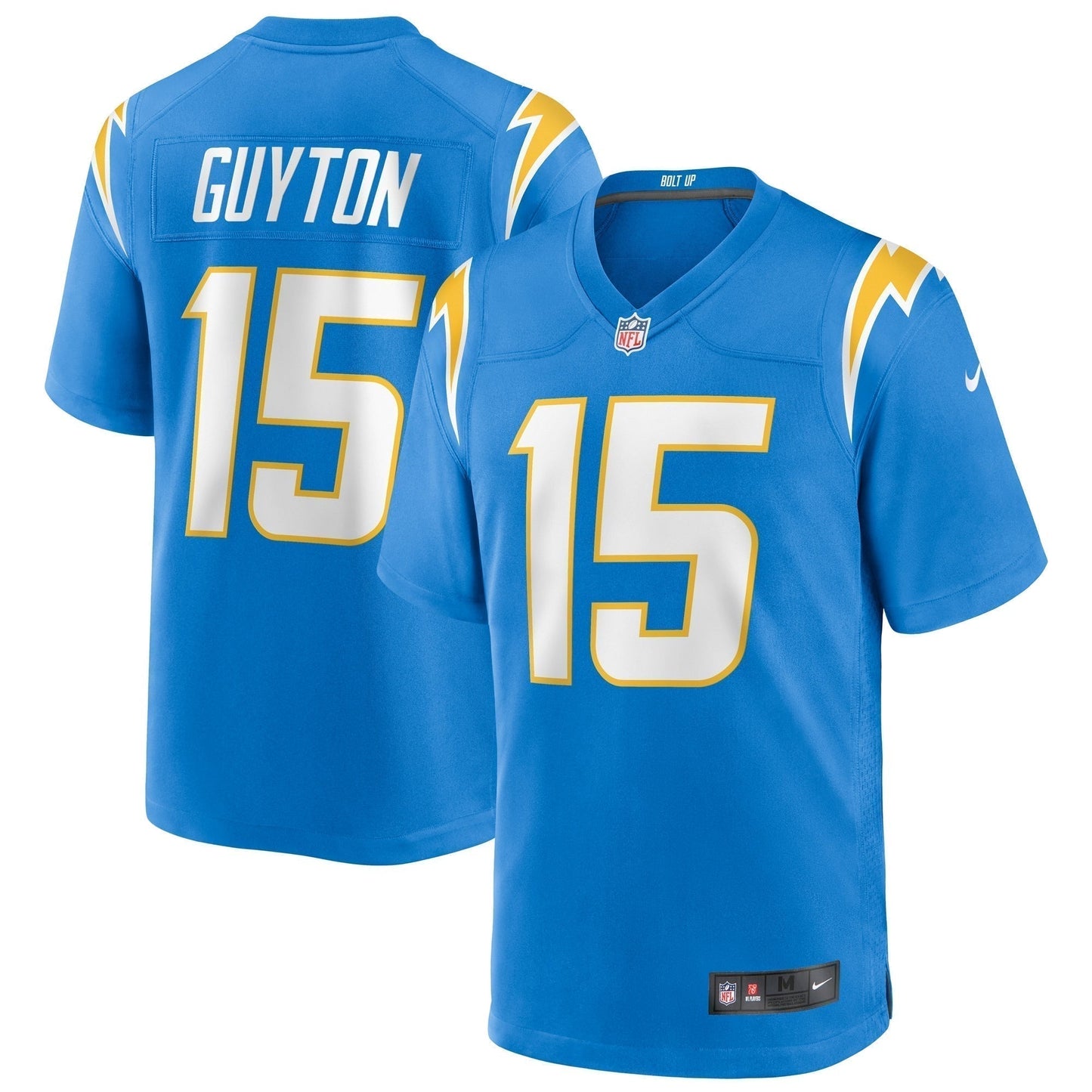 Jalen Guyton Los Angeles Chargers Game Jersey - Powder Blue football jersey product view 1