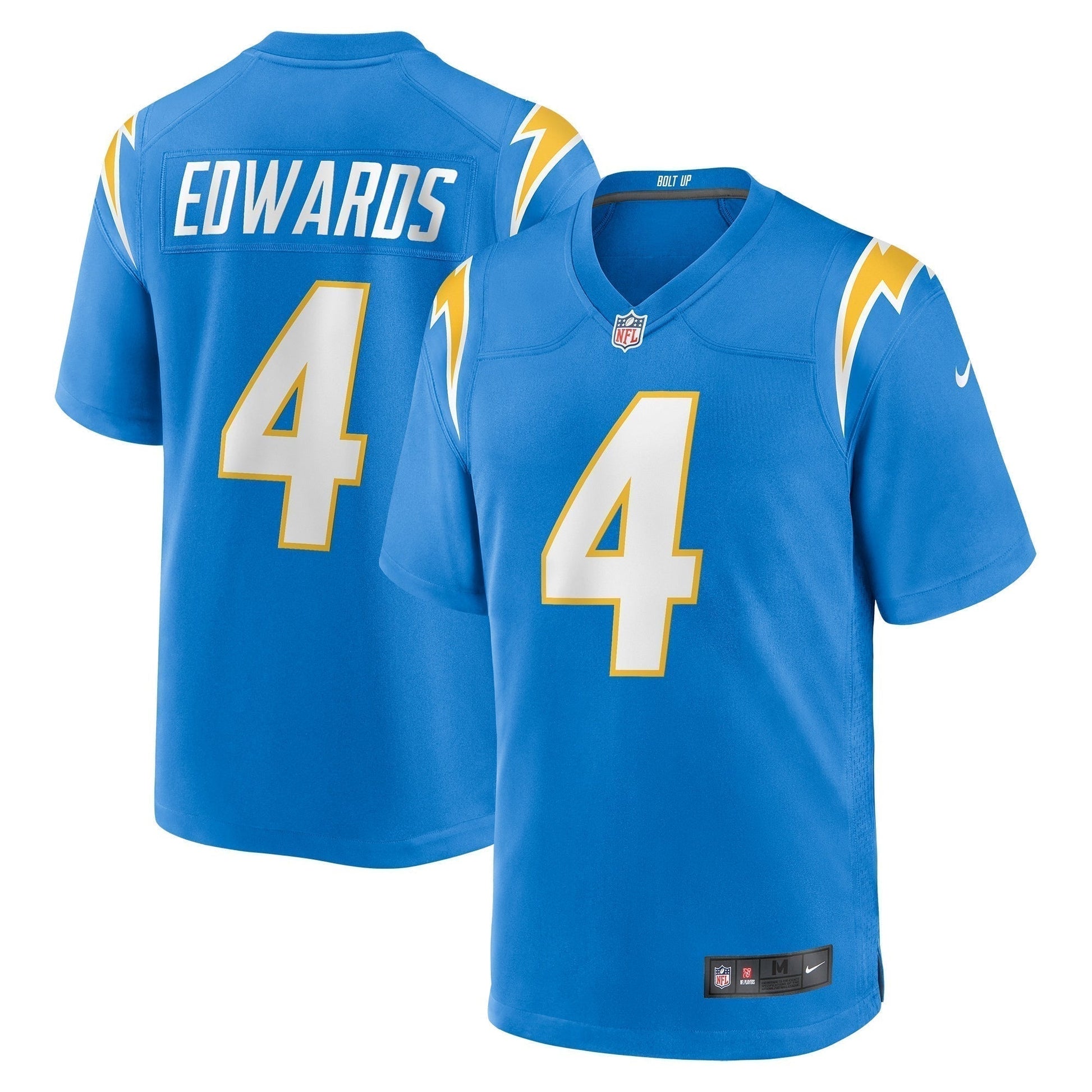 Gus Edwards Los Angeles Chargers Game Jersey - Powder Blue football jersey product view 1