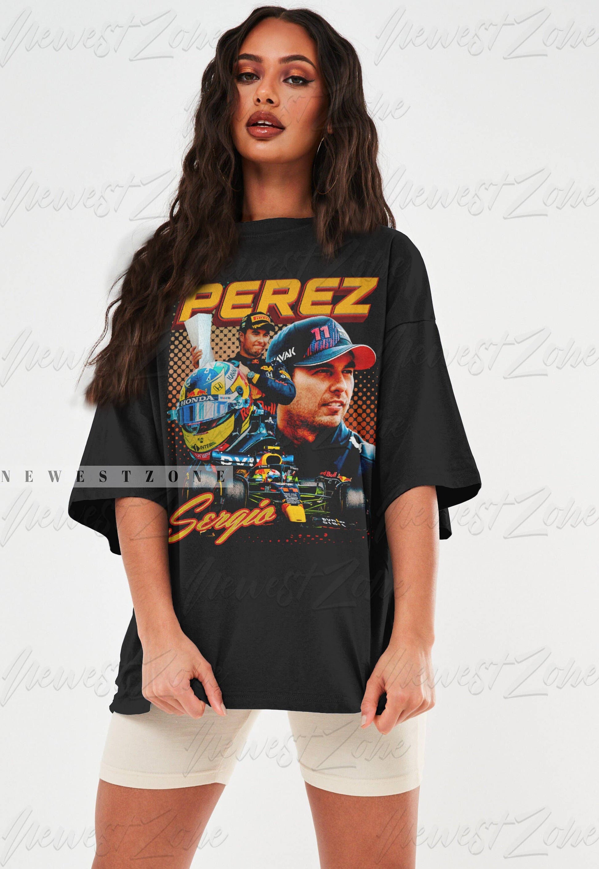 Sergio Prez Vintage 90s Racing Tee  Formula Fans Gift Unisex T-shirt, Sweatshirt, Hoodie, Long Sleeve Tee - T-Shirt, Sweatshirt, Hoodie