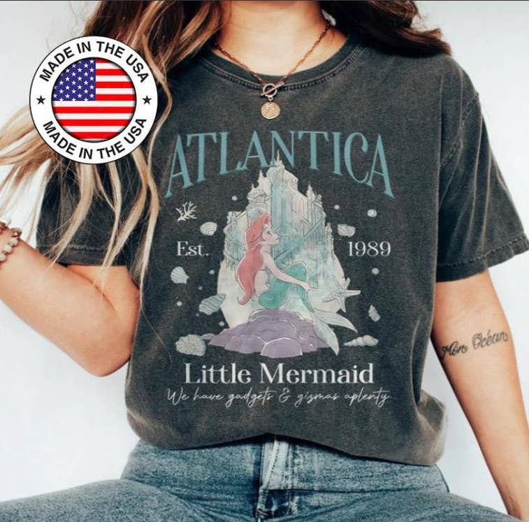 Vintage 90s Little Mermaid Shirt - Atlantica Graphic Tee Unisex T-shirt, Sweatshirt, Hoodie, Long Sleeve Tee - T-Shirt, Sweatshirt, Hoodie