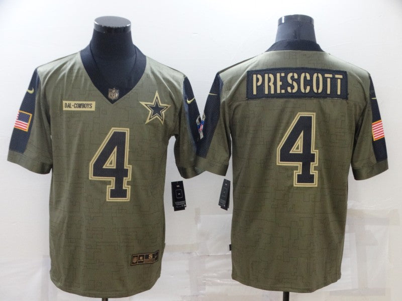 Men's Dallas Cowboys Dak Prescott Brown Player Game Jersey football jersey product view 1