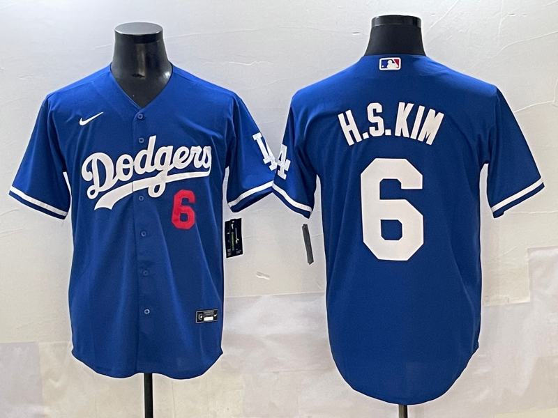 Men's Los Angeles Dodgers Hyeseong Kim Royal Replica Player Jersey baseball jersey product view 1