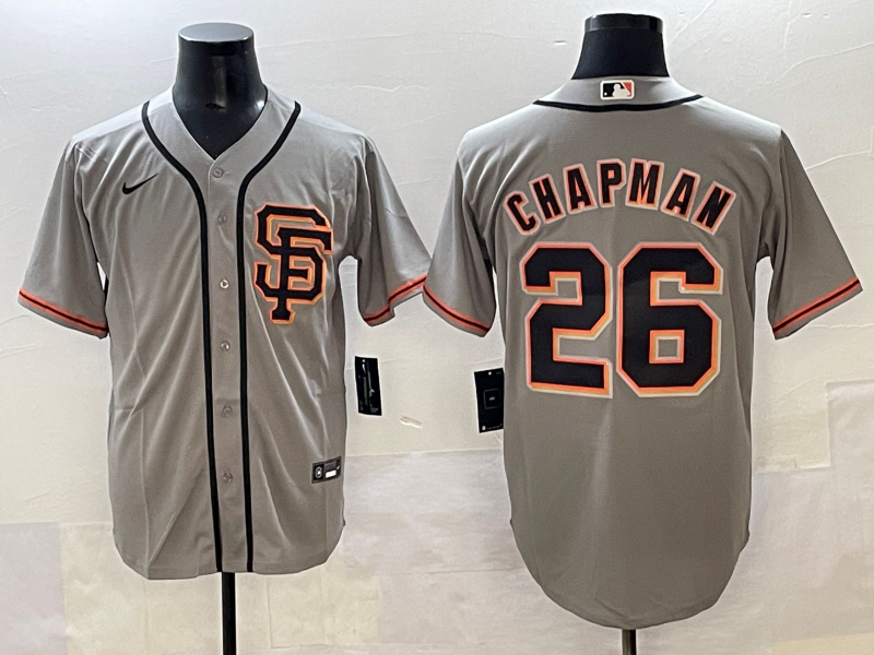 Men's San Francisco Giants Matt Chapman Gray Replica Player Jersey baseball jersey product view 1