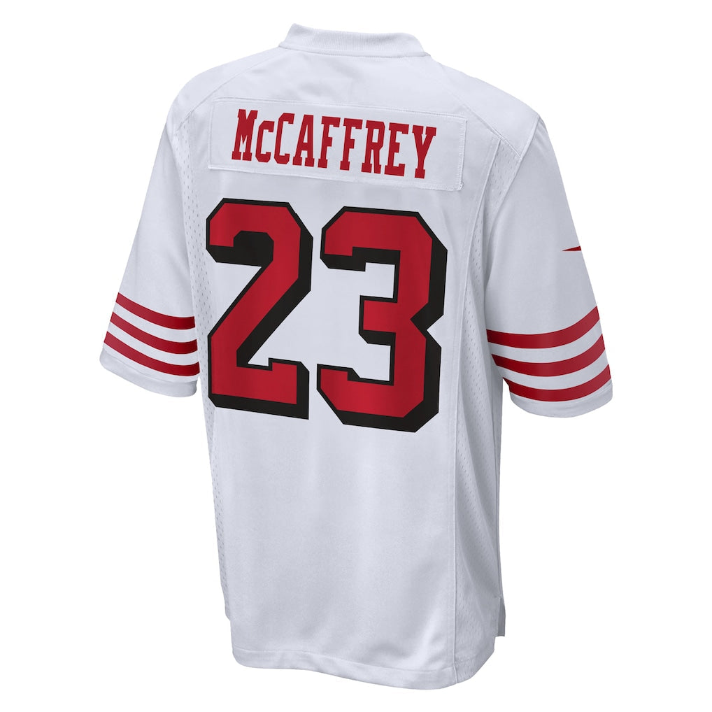 SF.49ers #23 Christian McCaffrey White Fashion Game Jersey football jersey product view 1