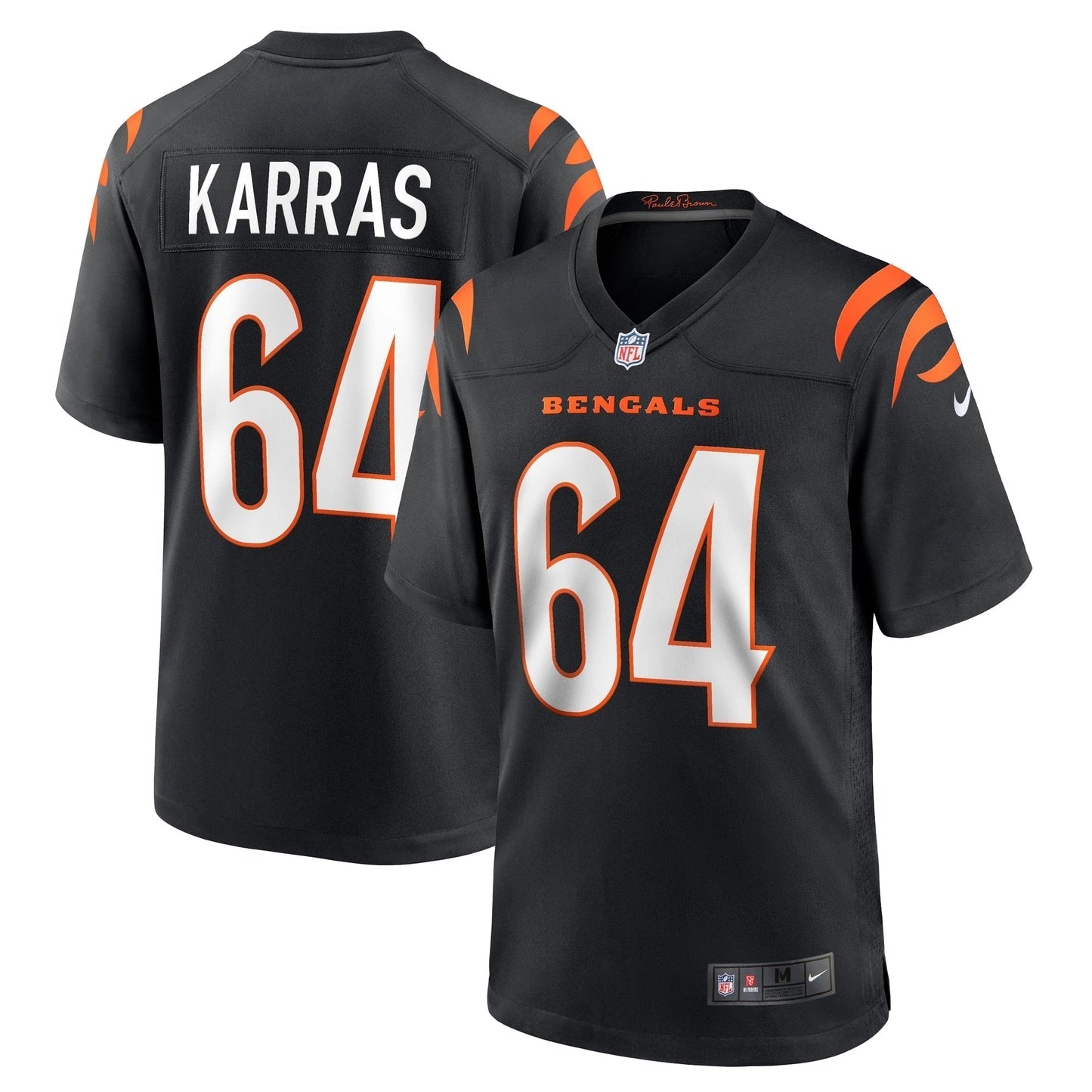 Ted Karras Cincinnati Bengals Game Jersey - Black football jersey product view 1