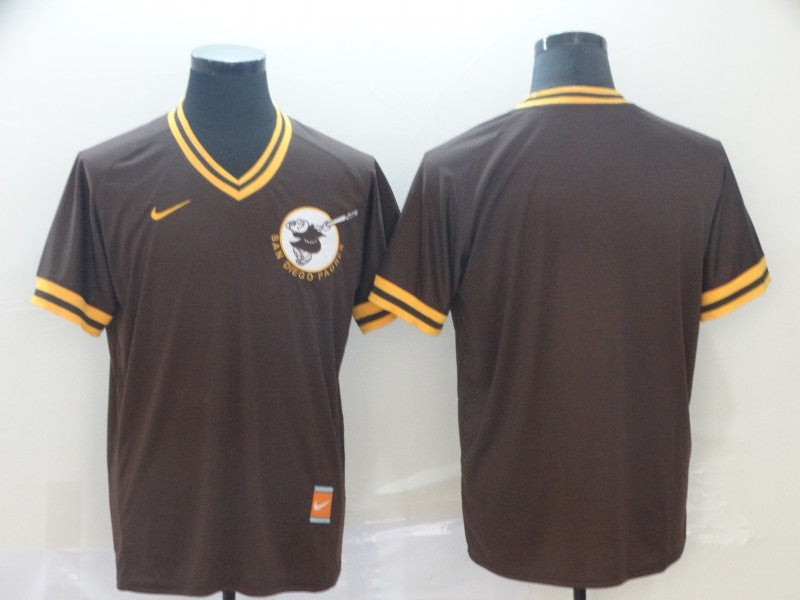 Men's San Diego Padres Brown Cooperstown Collection Blank Jersey1 baseball jersey product view 1