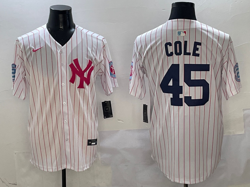 Men's New York Yankees Gerrit Cole White Team Player Jersey baseball jersey product view 1