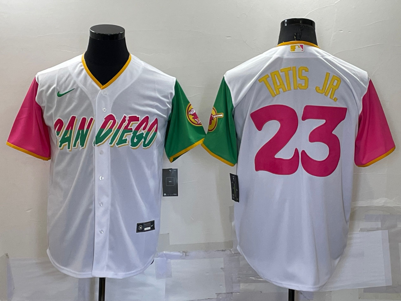 Men's San Diego Padres Fernando Tatis Jr. #23 White Player Stitched Jersey baseball jersey product view 1