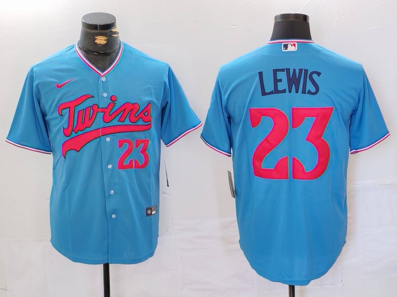 Men's Minnesota Twins Royce Lewis Blue Replica Player Jersey baseball jersey product view 1