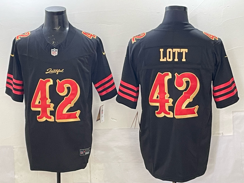 Men's San Francisco 49ers Ronnie Lott Black 2025 Rivalries Collection Limited Jersey football jersey product view 1