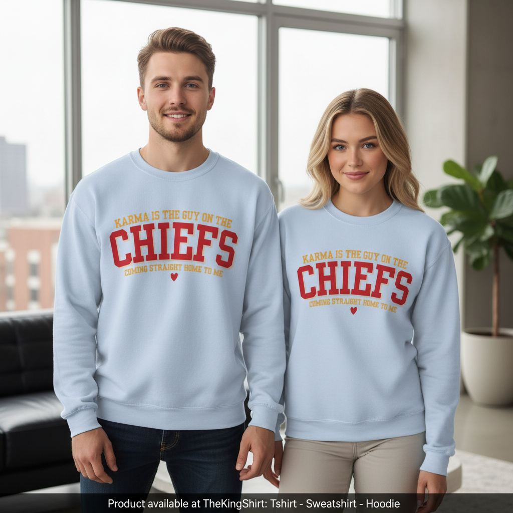 Chiefs Karma Football Fan Crewneck - Swift Quote Sweatshirt Unisex T-shirt, Sweatshirt, Hoodie, Long Sleeve Tee - T-Shirt, Sweatshirt, Hoodie