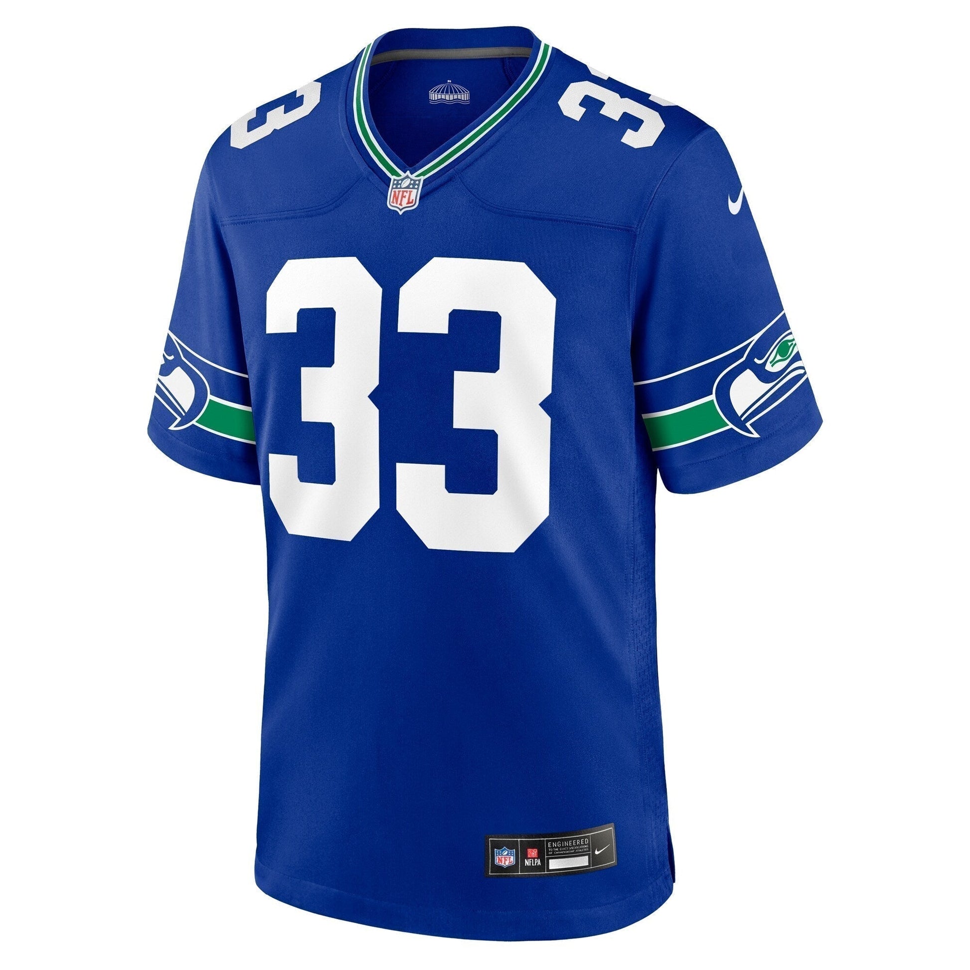 Jamal Adams Seattle Seahawks Throwback Game Jersey - Royal football jersey product view 2