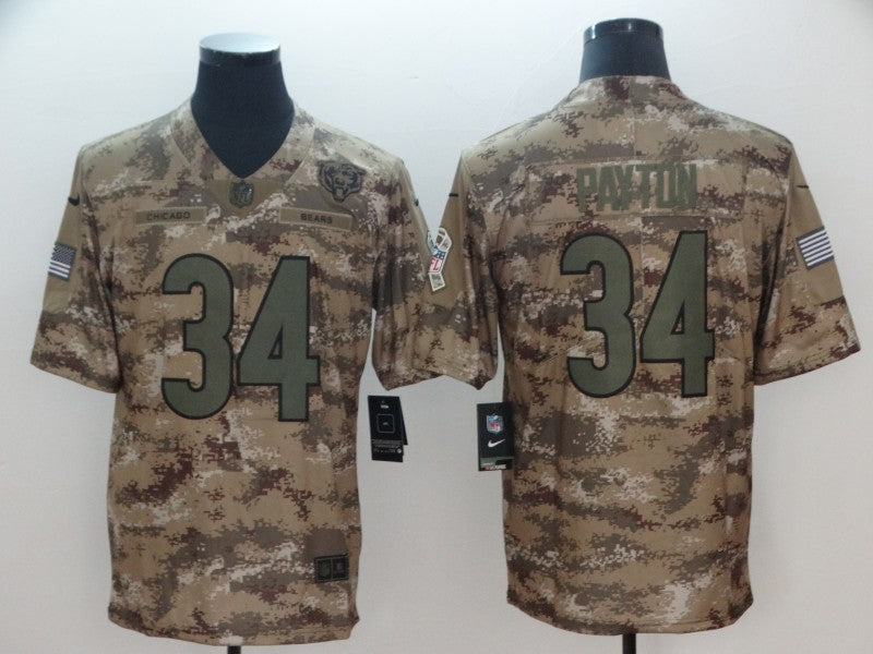 Men's Chicago Bears Walter Payton #34 Camouflage Game Jersey1 football jersey product view 1