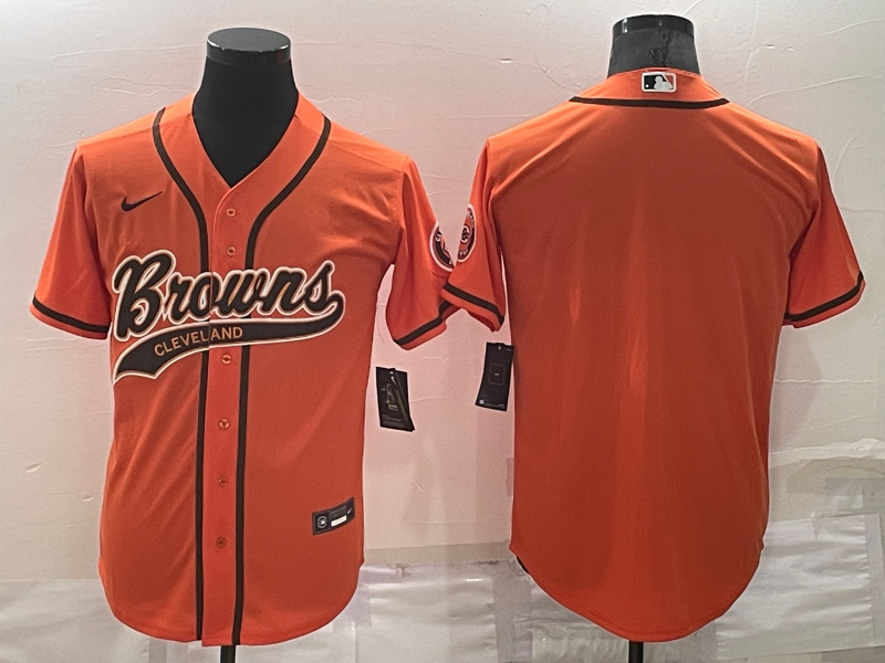 Men's Cleveland Browns Orange Blank Jersey1 football jersey product view 1