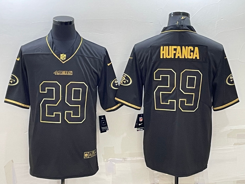 Men's San Francisco 49ers Talanoa Hufanga #29 Black Player Jersey1 football jersey product view 1