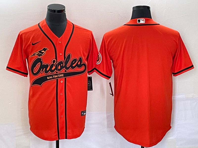 Men's Baltimore Orioles Orange Replica Blank Jersey Joint Edition baseball jersey product view 1