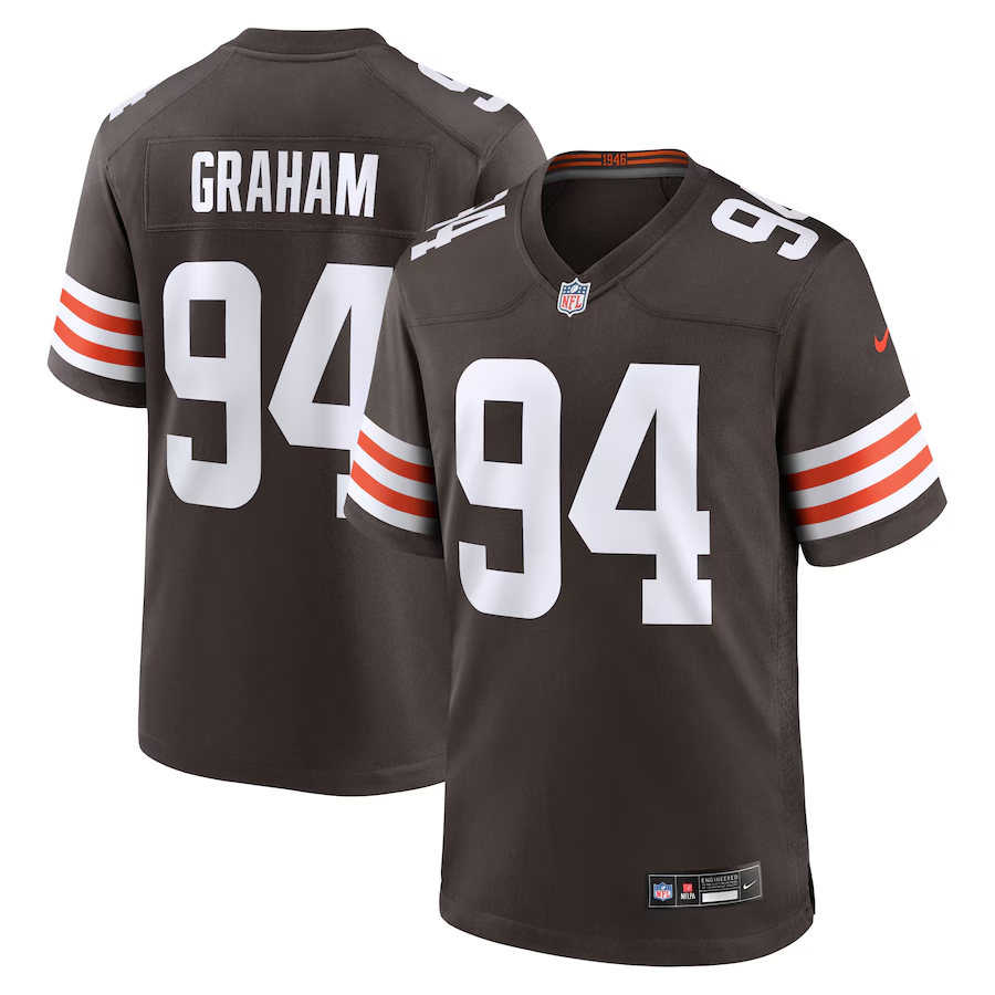 Men's Cleveland Browns Mason Graham Brown 2025 NFL Draft First Round Pick Game Jersey football jersey product view 1