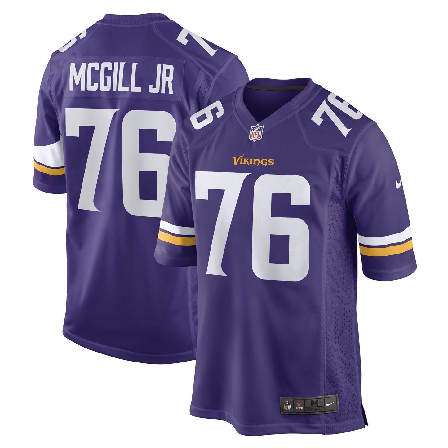 T.Y. McGill Jr. Minnesota Vikings Game Jersey - Purple football jersey product view 1