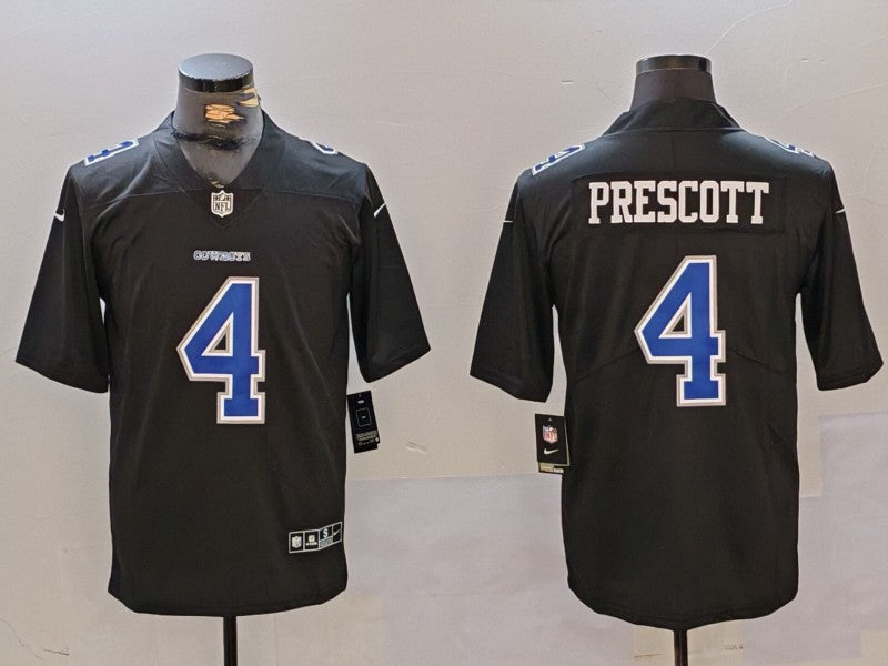 Men's Dallas Cowboys Dak Prescott Black Game Player Jersey football jersey product view 1