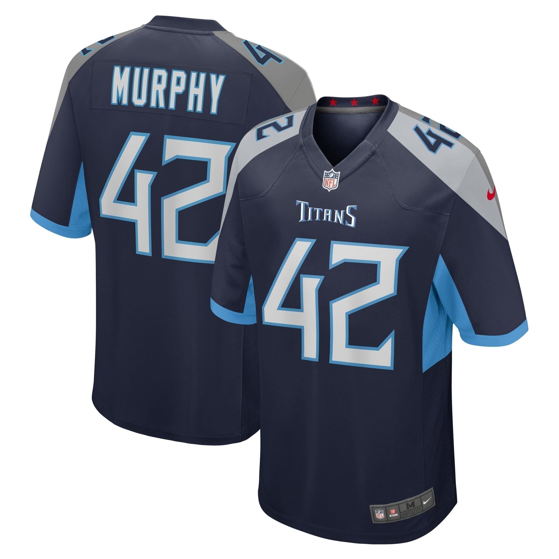 Caleb Murphy Tennessee Titans Team Game Jersey - Navy football jersey product view 1