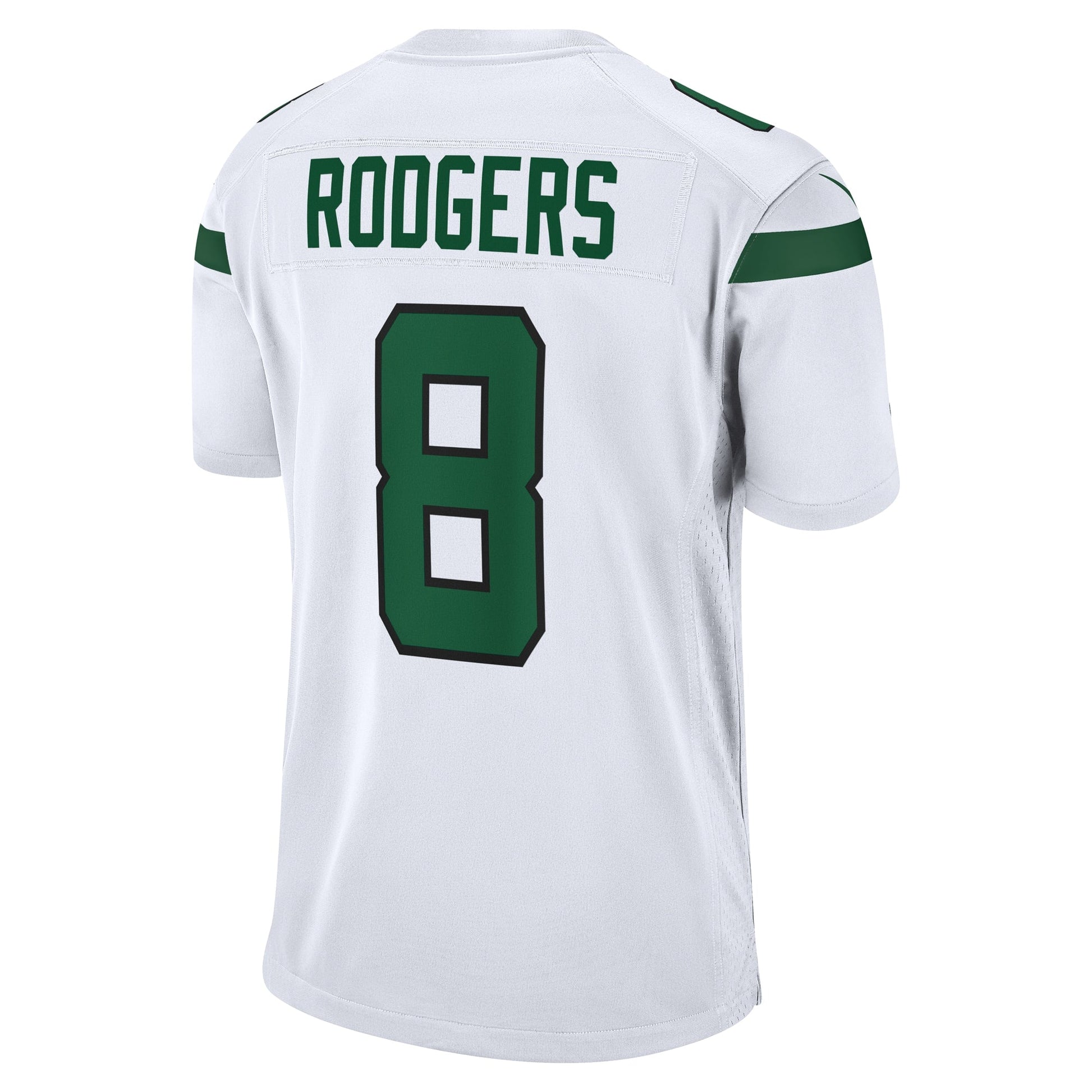 Aaron Rodgers New York Jets Game Jersey - White football jersey product view 3