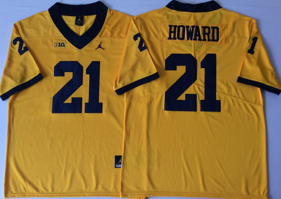 Men's Michigan Wolverines Desmond Howard Yellow Alumni Player Game Jersey sports jersey product view 1