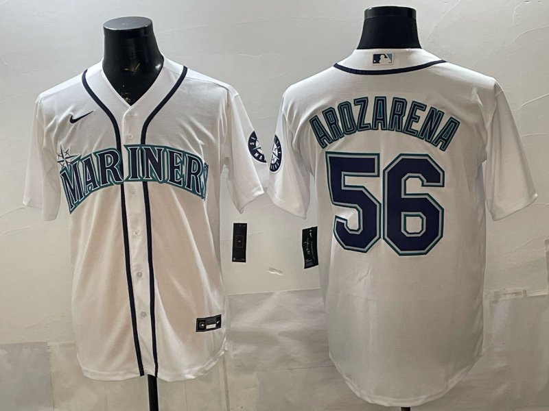 Men's Seattle Mariners Randy Arozarena #56 White Home Limited Player Jersey baseball jersey product view 1
