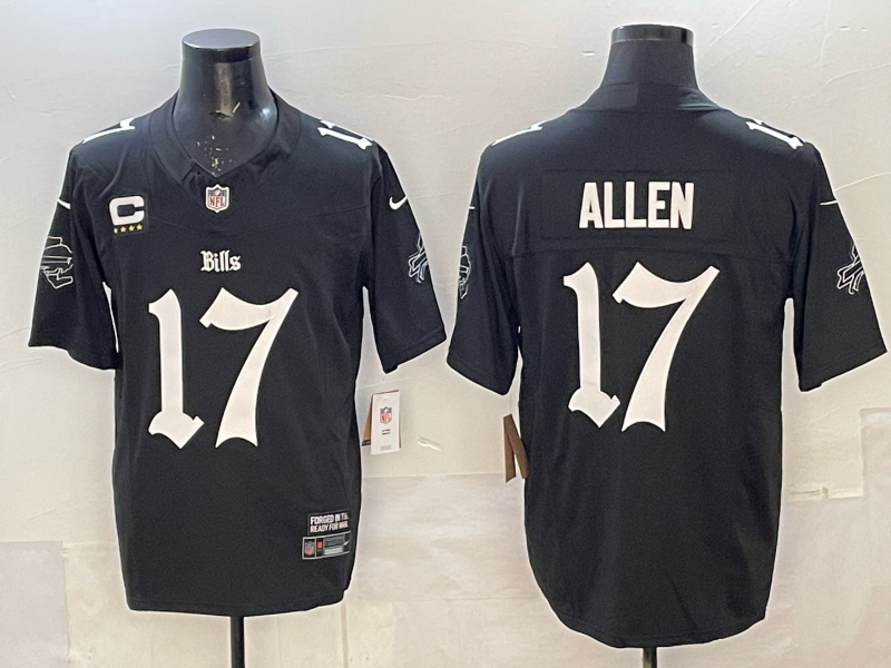Men's Buffalo Bills Josh Allen #17 Black Retired Player Jersey football jersey product view 1