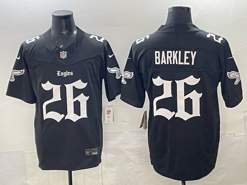 Men's Philadelphia Eagles Saquon Barkley #26 Black Player Game Jersey football jersey product view 1