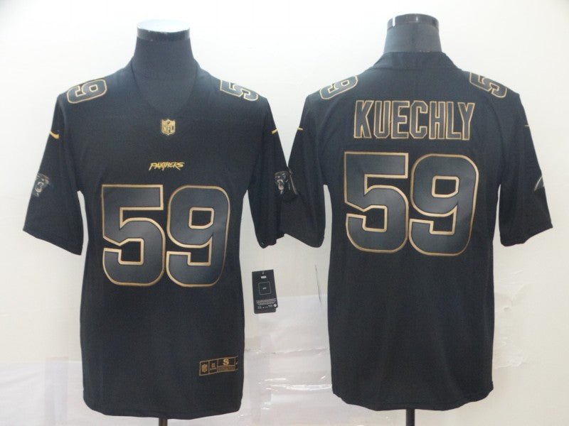 Men's Carolina Panthers Luke Kuechly #59 Black Player Game Jersey1 football jersey product view 1