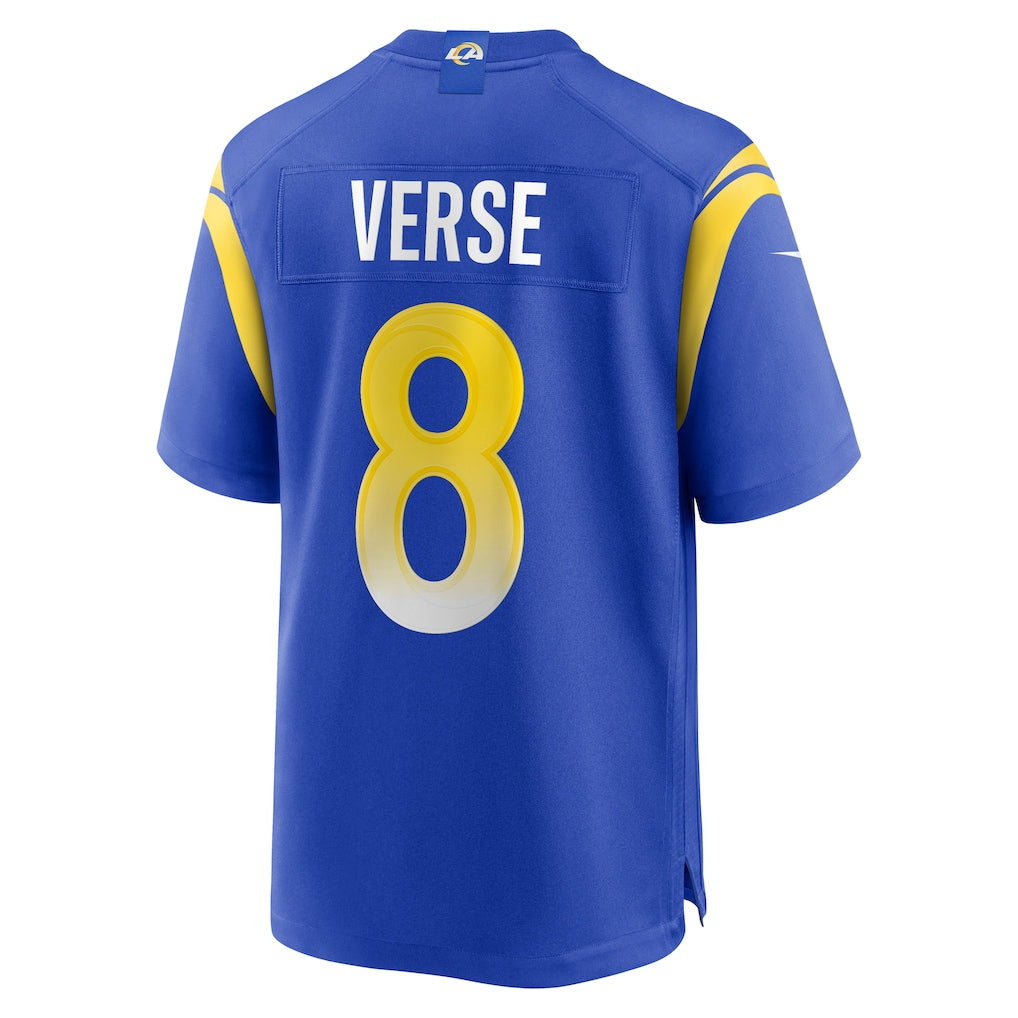 LA.Rams #8 Jared Verse Royal Player Game Jersey football jersey product view 1