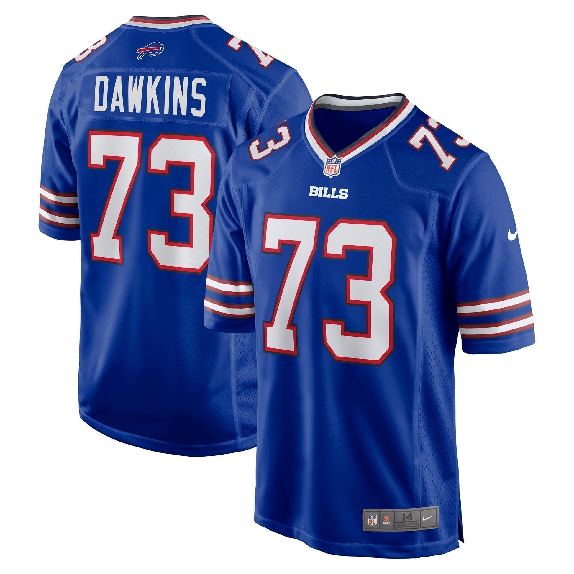 Dion Dawkins Buffalo Bills Game Jersey - Royal football jersey product view 1