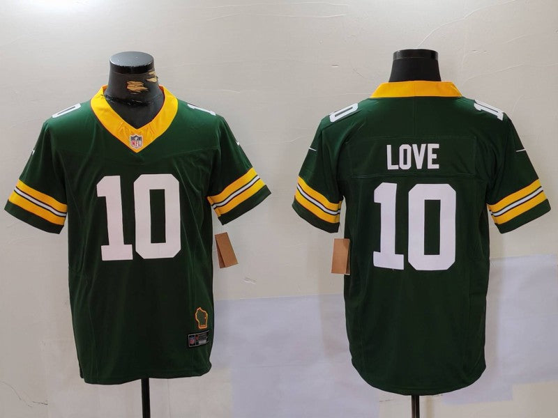 Men's Green Bay Packers Jordan Love #10 Green Player Game Jersey1 basketball jersey product view 1