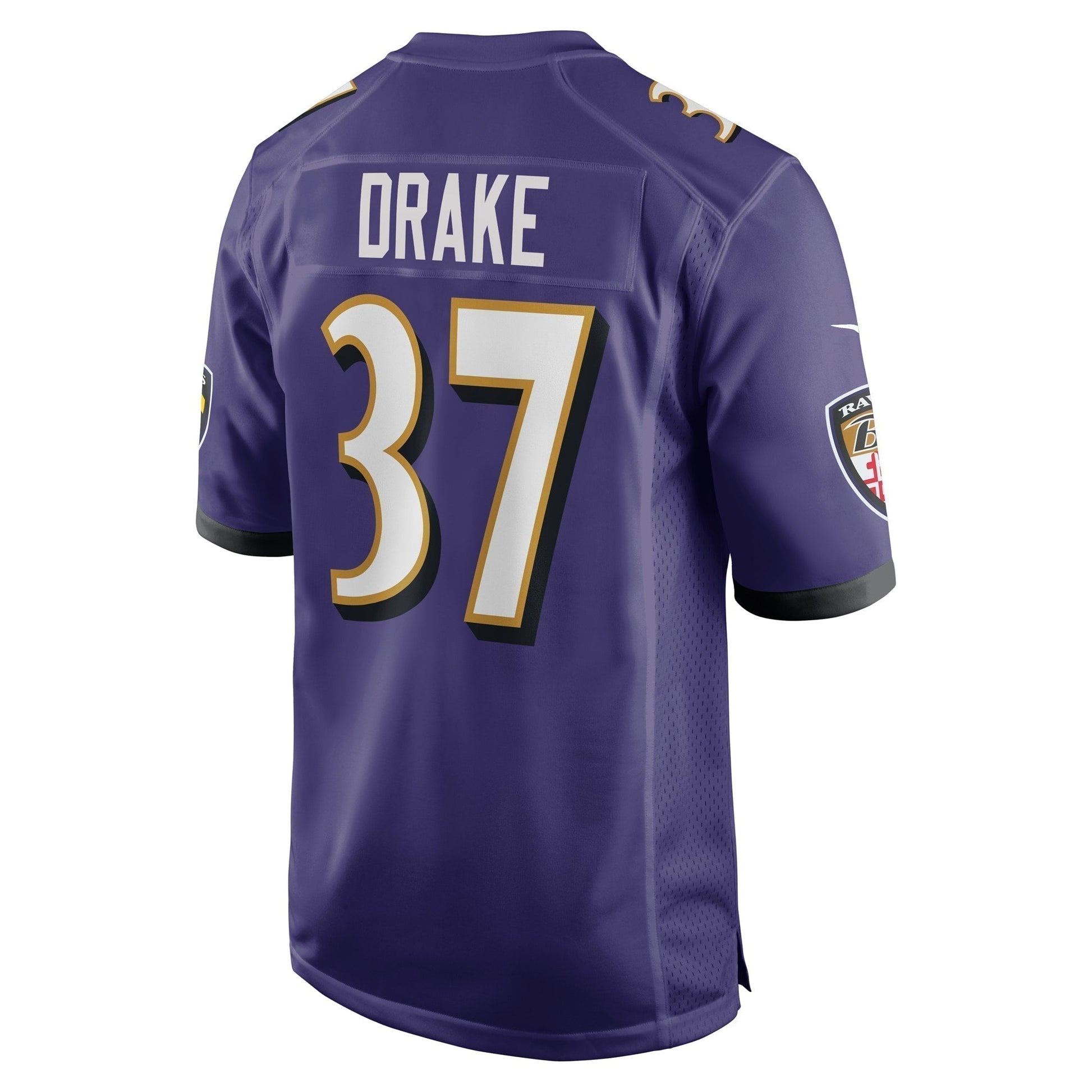 Kenyan Drake Baltimore Ravens Game Jersey - Purple football jersey product view 3