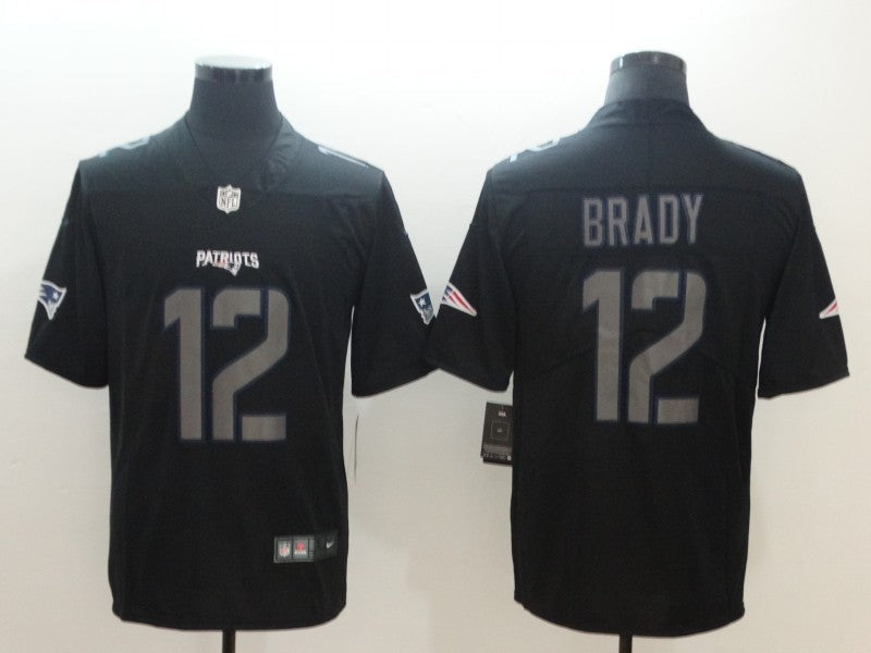 Men's New England Patriots #12 Tom Brady Black Game Jersey1 football jersey product view 1