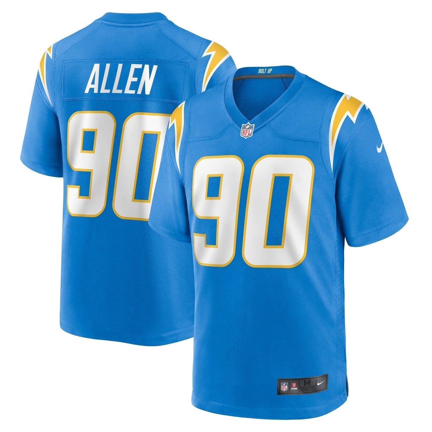 Brevin Allen Los Angeles Chargers Team Game Jersey - Powder Blue football jersey product view 1